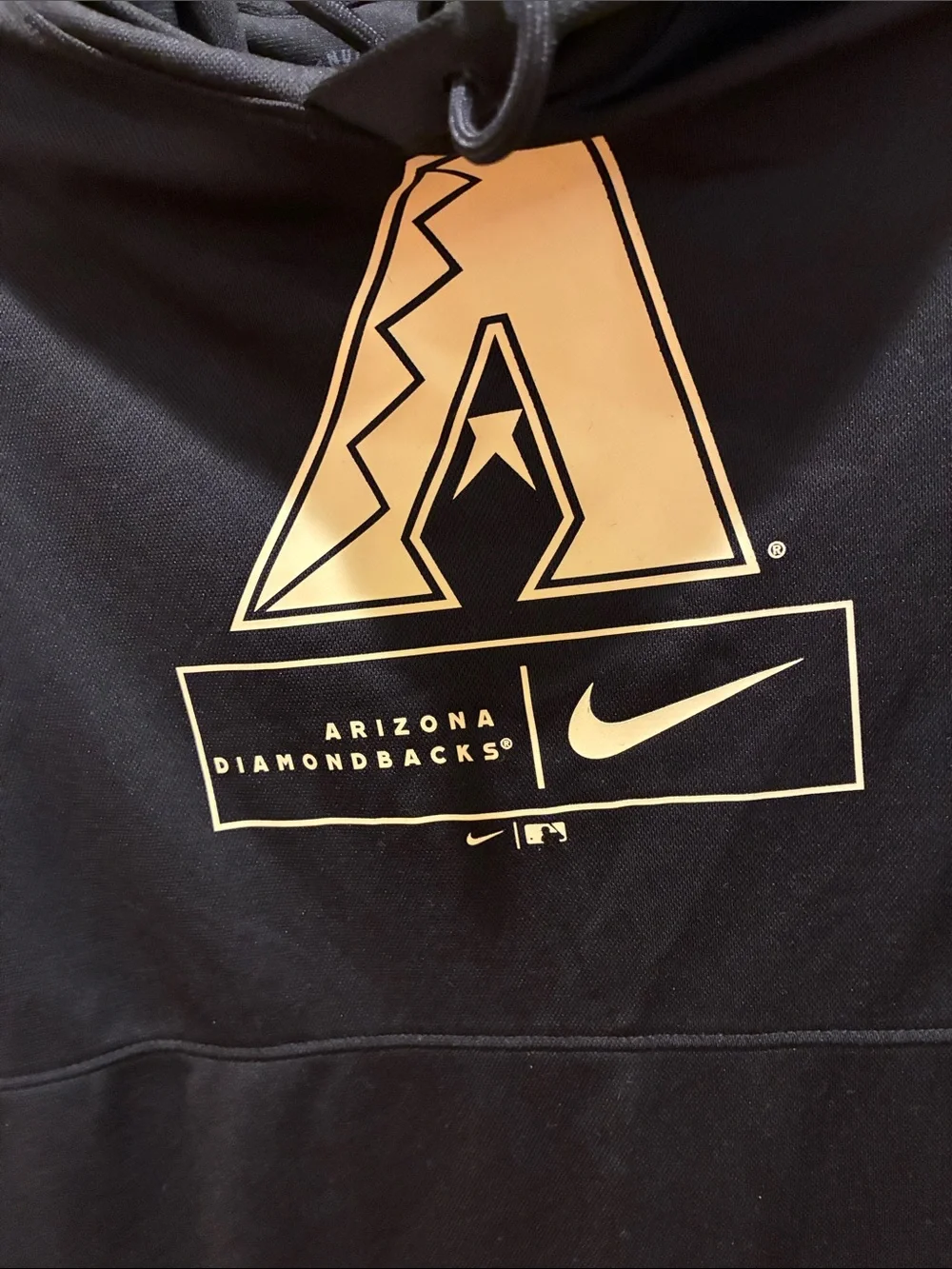 Nike Black Short-Sleeve Hoodie with Gold Arizona 'A' Logo